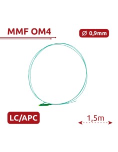 Comprar SAFIRE SF-LC-APC-OM4-0015M-D09-A Pigtail de fibra óptica simplex - Fibra multimodo OM4 de alta velocidad - Conector LC c