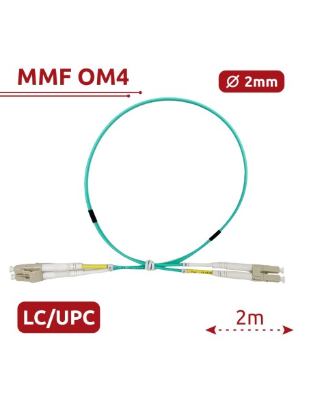 Acheter SAFIRE SF-LC-UPC-LC-UPC-OM4-DX-2M-A Câble de raccordement en fibre optique - Fibra multimode OM4 - Connecteur LC UPC dup