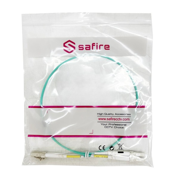 Safire SF-LC-UPC-LC-UPC-OM4-DX-3M-A Cabo de Conexão de Fibra Óptica - Fibra Multimodo OM4 - Conector Duplex LC UPC - Comprimento