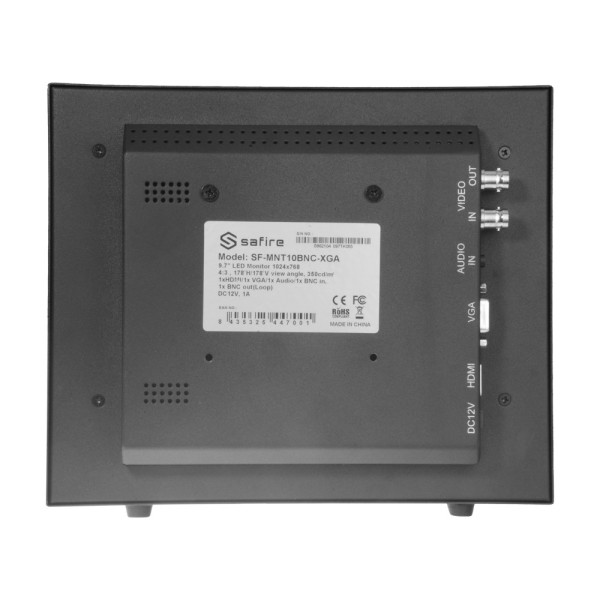 Comprar SAFIRE SF-MNT10BNC-XGA Monitor 10" - Resolución XGA - Refresco 60 / 75 Hz - Contraste 800:1 - Tiempo de respuesta 1