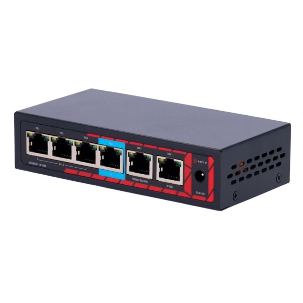 Comprar SAFIRE SF-POE-EXT0604-60 Safire Indoor Hi-PoE Extender Switch - Amplía alcance alimentación PoE - 4 puertos PoE + 2 Upli