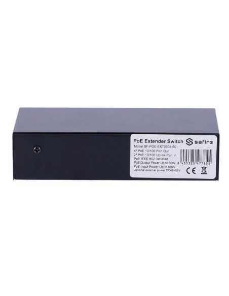 Acquistare SAFIRE SF-POE-EXT0604-60 Safire Indoor Hi-PoE Extender Switch - Estende la portata dell’alimentazione PoE - 4 porte P