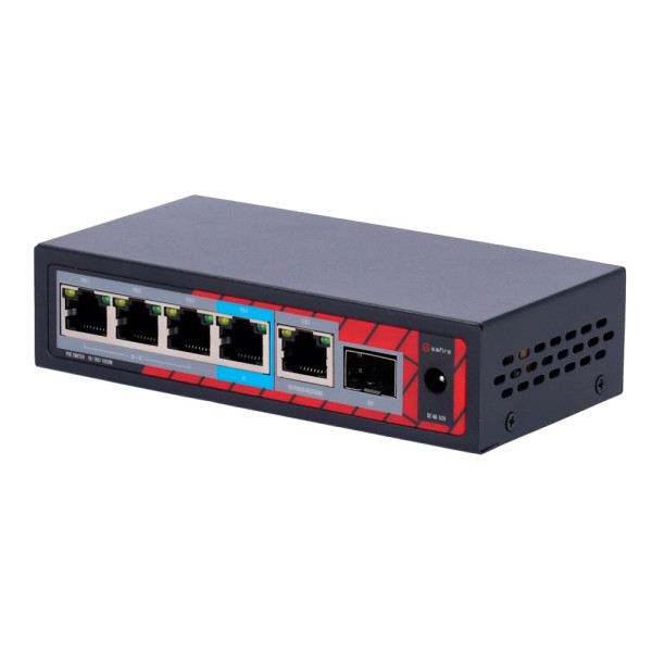 Comprar SAFIRE SF-POE-EXT0604-GF-60 Safire Indoor POE extender Switch - Amplía alcance alimentación POE - 4 puertos PoE + 1 Upli