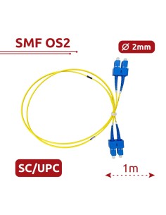Safire SF-SC-SC-UPC-SC-UPC-OS2-DX-1M-e Cabo de conexão de fibra óptica - Fibra de modo único de modo único - SC UPC Duplex - Com