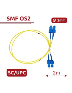 Safire SF-SC-SC-UPC-SC-UPC-OS2-DX-2M-e Cabo de conexão de fibra óptica - Fibra de Monomóde de OS2 - Conector Duplex SC - Comprim