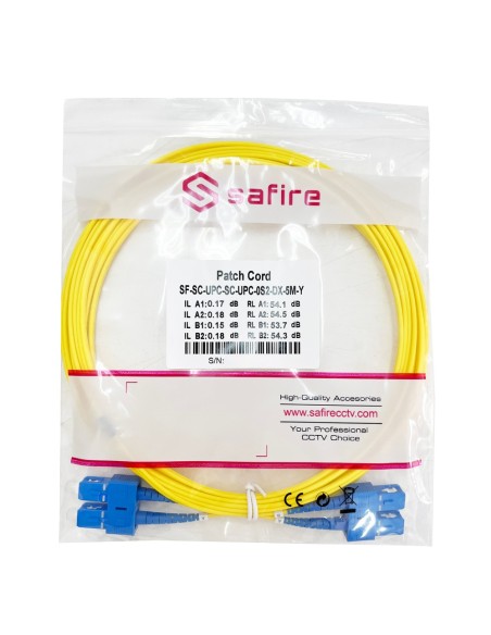 Safire SF-SC-SC-UPC-SC-UPC-OS2-DX-5M-e Cabo de conexão de fibra óptica - Fibra de modo único de modo único - Duplex SC Conector 