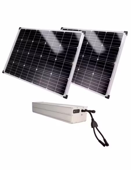 Kaufen SAFIRE SF-SOLARKIT-BATT-1920WH-24V Autonomes Stromversorgungssystem für CCTV – 2x 150W-Solarpanel – LiFePo4-Batterie