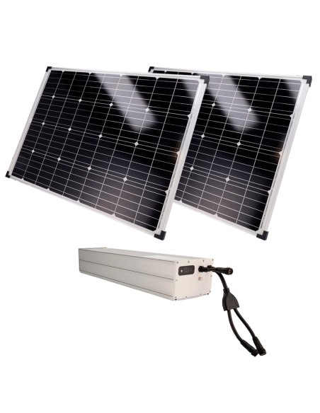 Acquistare SAFIRE SF-SOLARKIT-BATT-1920WH-24V Sistema di alimentazione autonoma per CCTV - 2x Pannello solare da 150W - Batteria