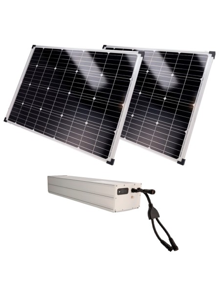 Acheter SAFIRE SF-SOLARKIT-BATT-2560WH-24V Système d’alimentation autonome pour CCTV - 2x Panneau solaire de 200W - Batterie LiF