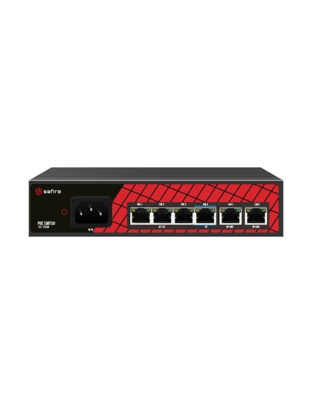 Comprar SAFIRE SF-SW0604HIPOE-60 Safire Switch Hi-PoE - 4 puertos PoE + 2 Uplink RJ45 - Velocidad de puertos 10/100Mbps - 3 Puer