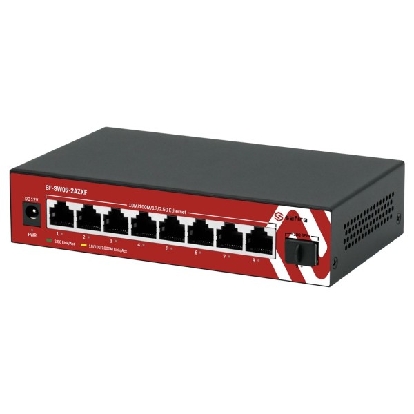 Comprar SAFIRE SF-SW09-2AZXF Switch Multigagibit 2,5Gbps - 8 puertos + 1 Uplink SFP 10G  - Velocidad de puertos 2,5/1Gbps  - Tas