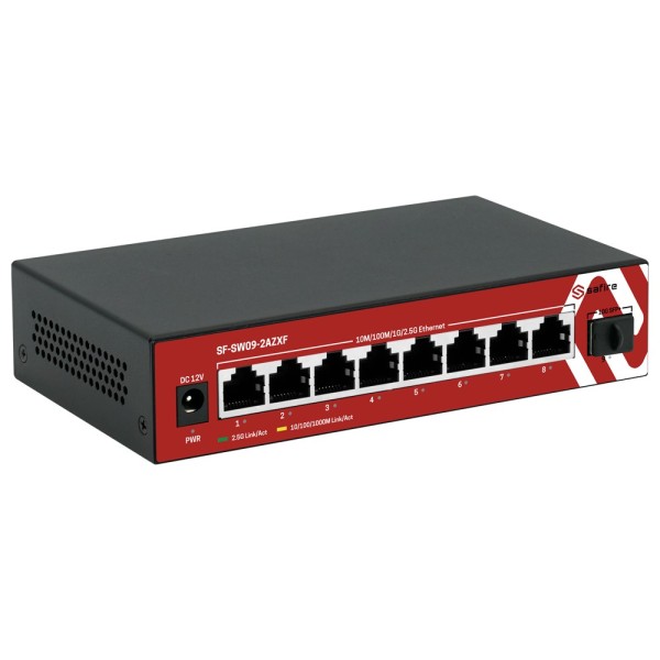 Comprar SAFIRE SF-SW09-2AZXF Switch Multigagibit 2,5Gbps - 8 puertos + 1 Uplink SFP 10G  - Velocidad de puertos 2,5/1Gbps  - Tas