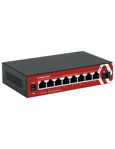 Comprar SAFIRE SF-SW09-2AZXF Switch Multigagibit 2,5Gbps - 8 puertos + 1 Uplink SFP 10G  - Velocidad de puertos 2,5/1Gbps  - Tas