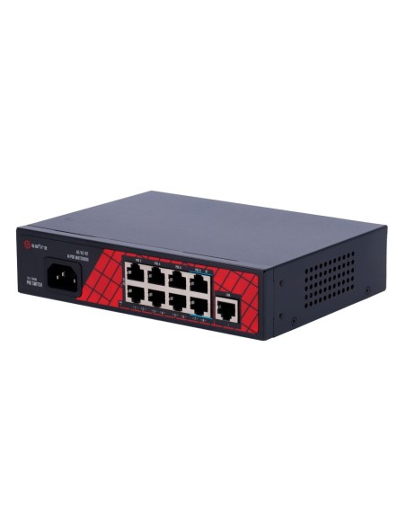 Safire SF-SW0908PIRAE-120 Safire Switch Hi-Poe - 8 portas Poe + 1 UpLink RJ45 - Velocidade do Porto 10 / 100Mbps - 6 portas Poe