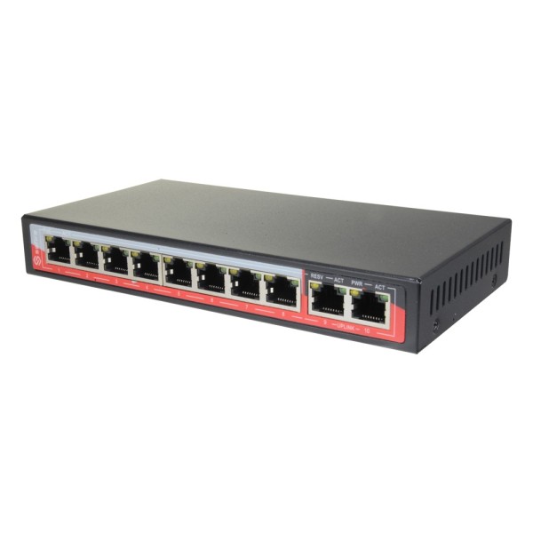 Kaufen SAFIRE SF-SW1008POE-96 Switch PoE – 8 PoE-Ports + 2 Uplink-RJ45 – Geschwindigkeit 10/100 Mbit/s – Funktionen: Ai VLan/QOS