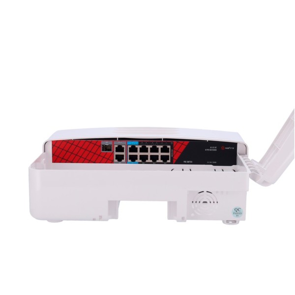 Safire SF-SW1108Indoe-HF-120-out switch exterior - 6 RJ45 PoE + 2 RJ45 Hi-Poe 2 RJ45 UpLink 1 SFP - 6 x 10/100 Mbps 4 x Gigab