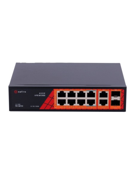 Acheter SAFIRE SF-SW1208HIPOE-GF-120 Switch Safire Hi-PoE - 8 ports PoE + 2 SFP + 2 RJ45 - Vitesse des ports Gigabit 10/100