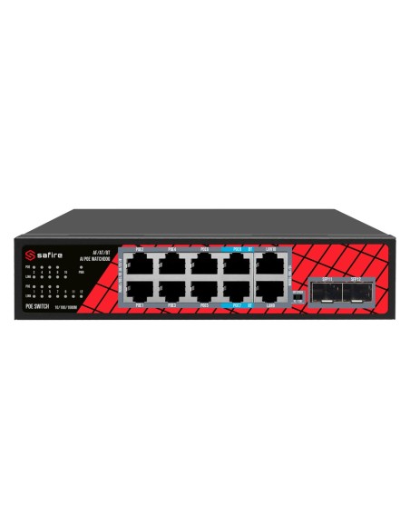 Comprar OEM SF-SW1208HIPOE-GMF-120 Safire Switch Hi-PoE - 8 puertos PoE + 2 SFP + 2 RJ45 - Velocidad de puertos Gigabit 10/100/1