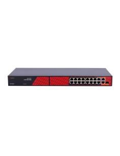 Safire SF-SW1916Poo-HF-300 Safire Switch Hi-Poe - 16 portas PoE + 2 UpbLink RJ45 + 1 Uplink SFP - Híbrido 15x10 / 100Mbps + 4x10