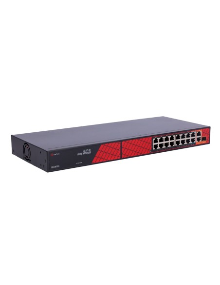 Comprar SAFIRE SF-SW1916HIPOE-HF-300 Safire Switch Hi-PoE - 16 Puertos PoE + 2 Uplink RJ45 + 1 Uplink SFP - Hibrido 15x10/100Mbp
