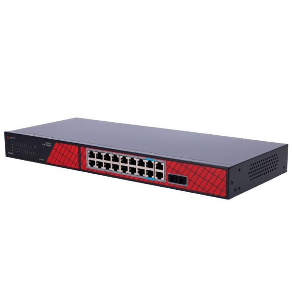 Safire SF-SW206HIPE-GF-240 Safe Switch Hi-PoE - 16 portas PoE + 2 SFP + 2 RJ45 - Velocidade da porta Gigabit 10/100 / 1000MB