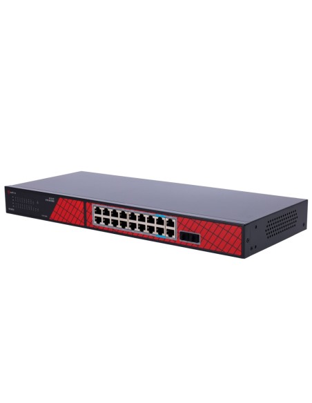 Safire SF-SW206HIPE-GF-240 Safe Switch Hi-PoE - 16 portas PoE + 2 SFP + 2 RJ45 - Velocidade da porta Gigabit 10/100 / 1000MB