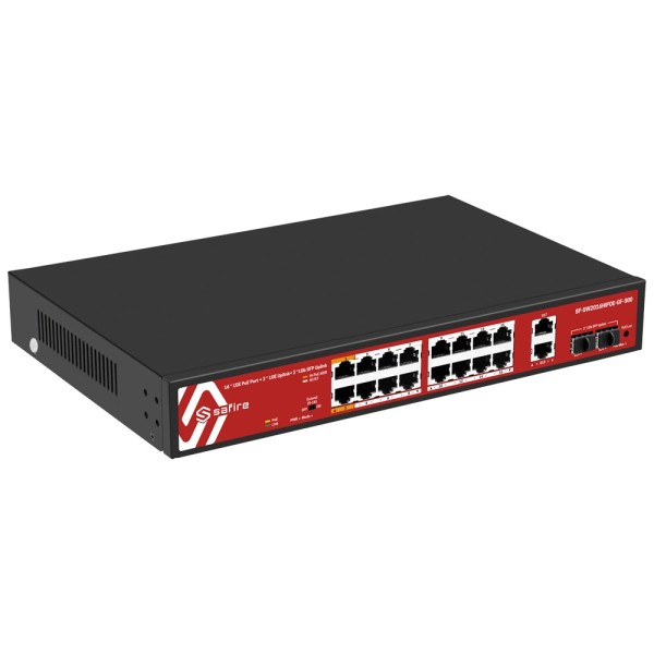 Acheter SAFIRE SF-SW2016HIPOE-GF-300 Switch Safire Hi-PoE - 16 ports GE PoE + 2 SFP + 2 RJ45 - Vitesse des ports Gigabit 10