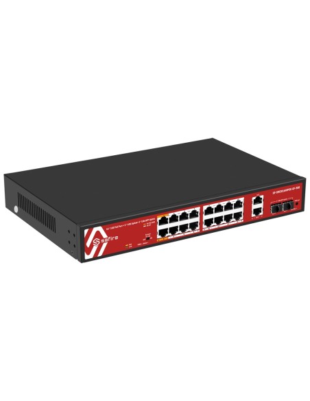 Comprar SAFIRE SF-SW2016HIPOE-GF-300 Safire Switch Hi-PoE - 16 puertos PoE + 2 SFP + 2 RJ45 - Velocidad de puertos Gigabit 10/10