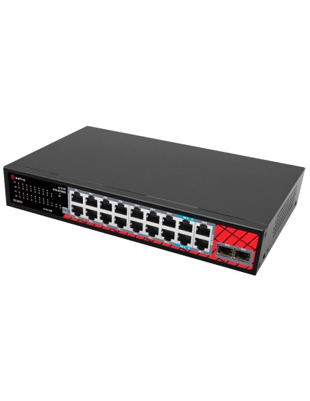 Kaufen SAFIRE SF-SW2016HIPOE-GMF-240 Safire Switch Hi-PoE – 16 GE-PoE-Ports + 2 SFP + 2 RJ45 – Portgeschwindigkeit 10/100/10
