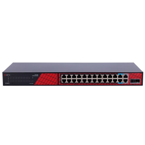 Acheter SAFIRE SF-SW2824HIPOE-300 Safire Switch Hi-PoE - 24 ports + 2 SFP Uplink + 2 Uplink RJ45 - Vitesse des ports Fast E