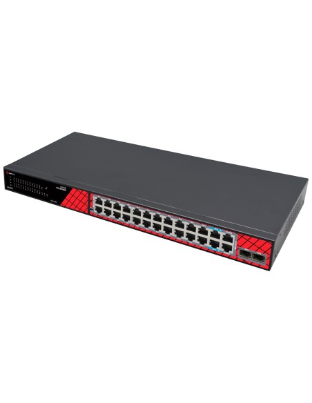 Safire SF-SW2824HPOE-GMF-300 Safire Switch Hi-PoE - 24 portas + 2.5ge SFP UpLink + 2 Uplink RJ45 - Gigabi Porta de velocidade