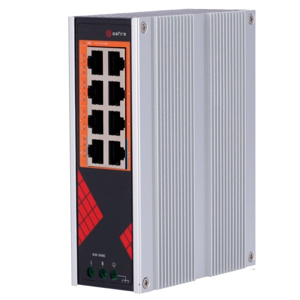 Comprar SAFIRE SF-SWI08HIPOE-G-AC-130-DIN Safire Switch Industrial Alimentación AC 90~264V - 8 puertos Gigabit 10/100/1000Mbps -