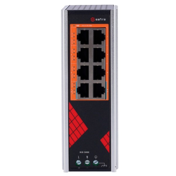 Comprar SAFIRE SF-SWI08HIPOE-G-AC-130-DIN Safire Switch Industrial Alimentación AC 90~264V - 8 puertos Gigabit 10/100/1000Mbps -