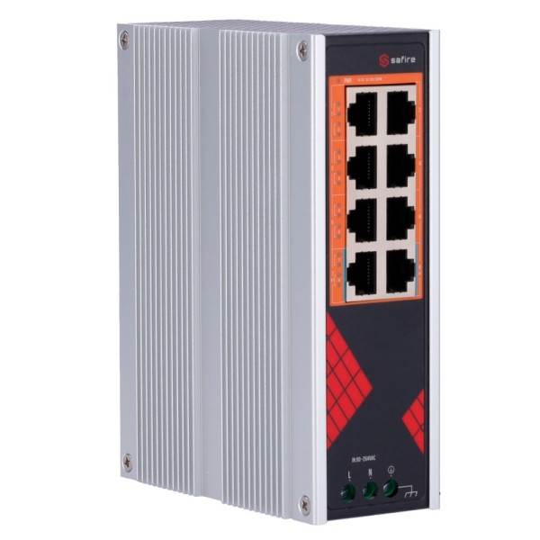 Acheter SAFIRE SF-SWI08HIPOE-G-AC-130-DIN Switch industriel Safire Alimentation AC 90~264V - 8 ports Gigabit 10/100/1000Mbps -