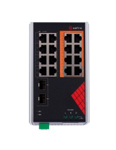 Safire SF-SWI1808HPoE-GF-AC-130-DIN SHURDER SHURDER INDUSTRIAL AC e DC - 16 portas Gigabit + 2 SFP Gigabit - 6 puer 2