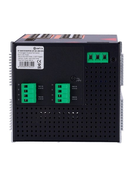 Comprar SAFIRE SF-SWI1816HIPOE-GF-AC-260-DIN Safire Switch Industrial Alimentación AC y DC - 16 puertos Gigabit + 2 SFP Gigabit 