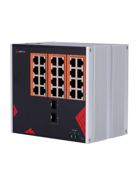 Acheter SAFIRE SF-SWI2624HIPOE-GF-AC-390-DIN Switch industriel Safire alimentation CA 90~264V - 24 ports Gigabit + 2 SFP Gigabit
