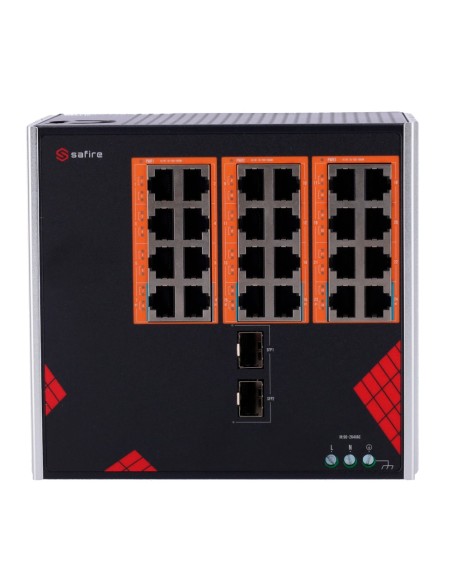 Kaufen SAFIRE SF-SWI2624HIPOE-GF-AC-390-DIN Safire Industrie-Switch Stromversorgung AC 90~264V – 24 Gigabit-Ports + 2 Gigabit-SF