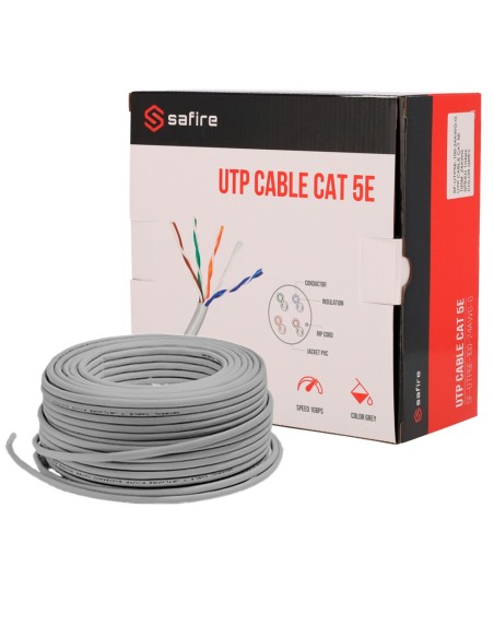 Comprar SAFIRE SF-UTP5E-100-24AWG-G Safire Cable UTP categoría 5E - Conductor CCA - Diámetro 24 AWG-0,52mm -  Cumple con 90m Flu