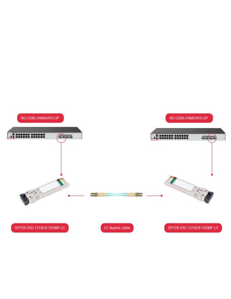 Comprar OEM SFP28-25G-1310LR-10SMF-LC Módulo transceptor SFP28 - Longitud de Onda 1310 nm - Fibra monomodo - Conector LC dúplex 