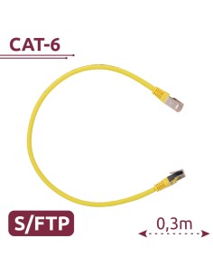 Safire SFTP6A-H-03Y SFTP - Cabo Ethernet - Conectores RJ45 - Categoria 6A - 0.3 m - Cor Amarelo