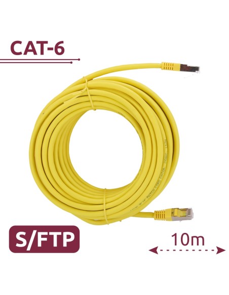 Safire SFTP6A-H-10Y SFTP - Cabo Ethernet - Conectores RJ45 - Categoria 6A - 10 m - Cor Amarelo