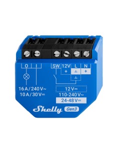 Comprar SHELLY SH-1-GEN3 Shelly 1 Gen3 - WiFi 2.4 GHz IEEE802.11 b/g/n / Bluetooth -  Interruptor inteligente  - Soporta 110-240