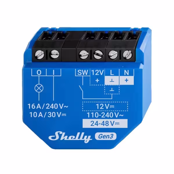 Kaufen SHELLY SH-1-GEN3 Shelly 1 Gen3 Relais – Intelligenter Controller – 1-Kanal-Relais / Trockenkontakt – WiFi 6 2,4 GHz / Blu
