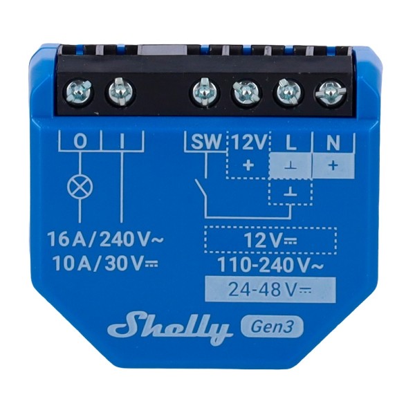Comprare SHELLY SH-1-GEN3 Relè Shelly 1 Gen3 - Controllore intelligente - Relè a 1 canale / Contatto pulito - WiFi 6 2,4 GHz / B