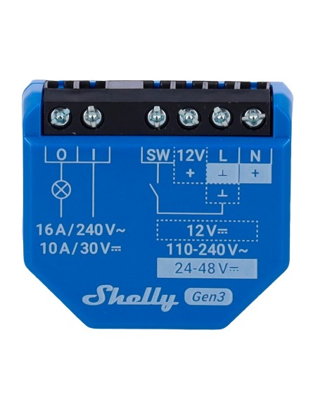 Comprar SHELLY SH-1-GEN3 Shelly 1 Gen3 - WiFi 2.4 GHz IEEE802.11 b/g/n / Bluetooth -  Interruptor inteligente  - Soporta 110-240