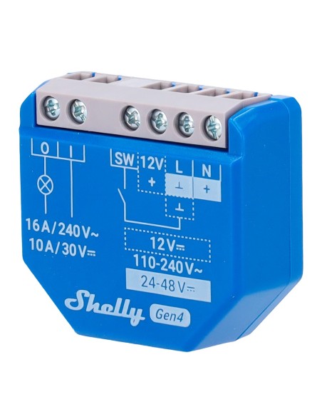 Comprar SHELLY SH-1-GEN4 Shelly 1 Gen4 - WiFi 2.4 GHz / Bluetooth / Zigbee - Interruptor inteligente  - Soporta 110-240 V~24-48 