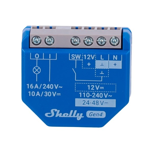 Acheter SHELLY SH-1-GEN4 Relais Shelly 1 Gen4 - Contrôleur intelligent - Relais 1 canal / Contact sec - Wi‑Fi 6 2,4 GHz / Blueto