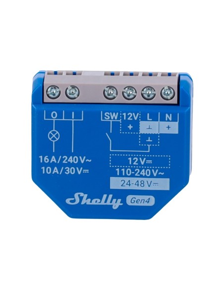 Acheter SHELLY SH-1-GEN4 Relais Shelly 1 Gen4 - Contrôleur intelligent - Relais 1 canal / Contact sec - Wi‑Fi 6 2,4 GHz / Blueto