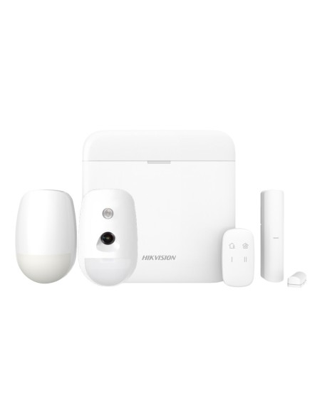 Comprar HIKVISION ALARMS HIK-ALARM-56 Kit AXPRO 868MHz 64 zonas Hikvision Panel + PIRCAM + PIR + Mando + Contacto KIT AXPRO 64/2
